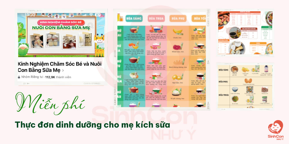 Tham gia hội đẻ nhận Miễn Phí thực đơn kích sữa